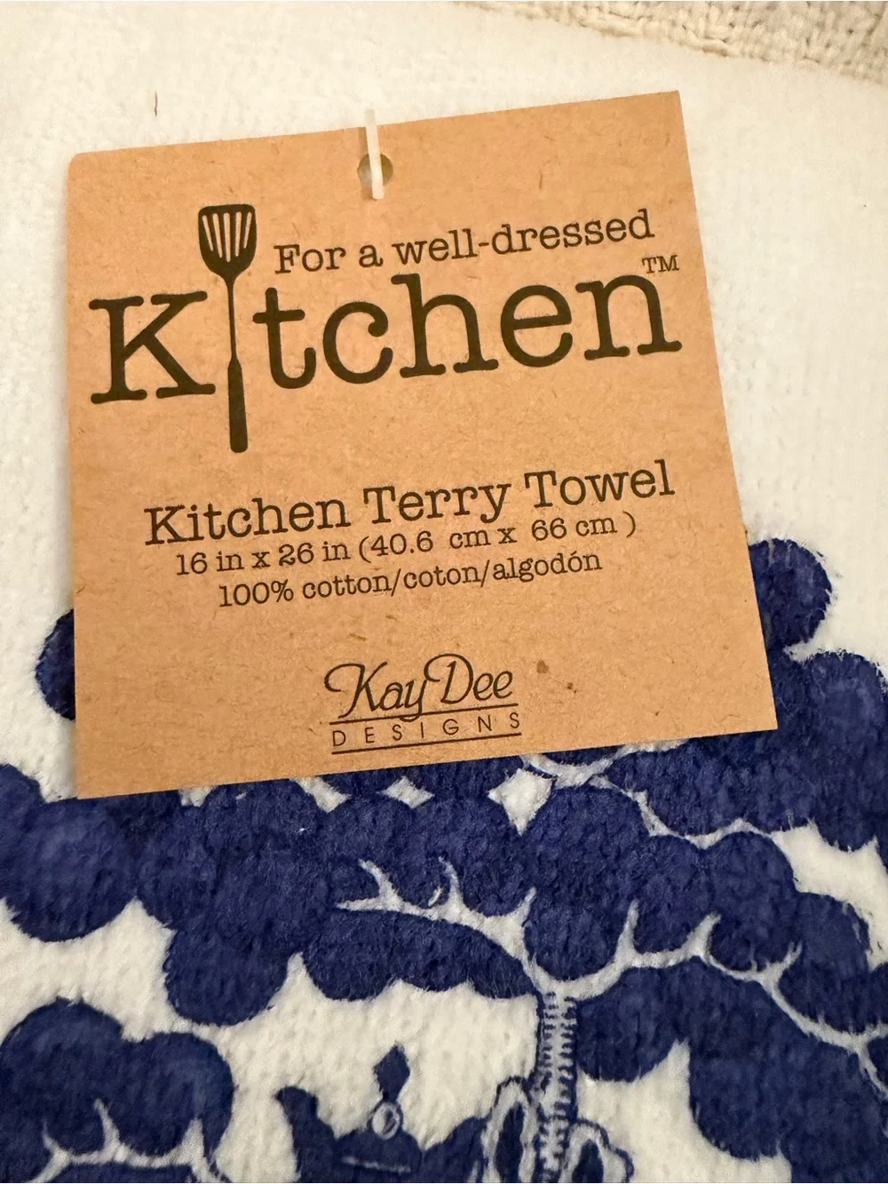 Kay Dee For A Well Dressed Kitchen Blue Willow Terry Kitchen Towels Set of 2 NWT